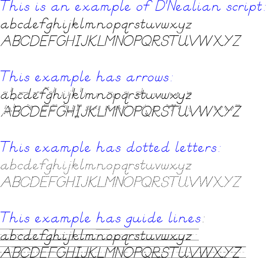 D'Nealian�X�N���v�g�@���[�N�V�[�g