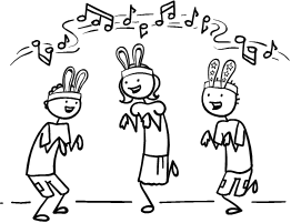 「Sing The Easter Song」を歌う